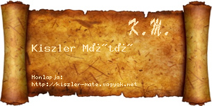 Kiszler Máté névjegykártya