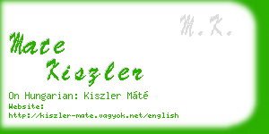 mate kiszler business card