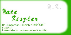 mate kiszler business card